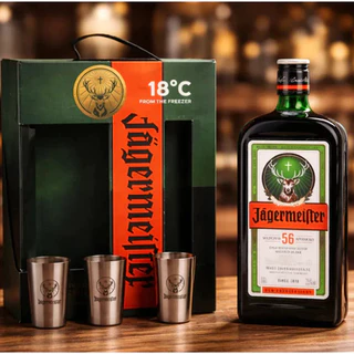 Kit Jagermeister 1 Litro + 3 Copos Shot Inox