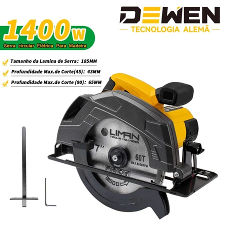 Serra Circular Elétrica Para Madeira 1400W DEWEN 7.1 4 Polegadas 185mm 5000rpm【220V 127V】