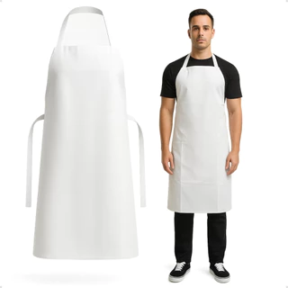 Avental Impermeável Emborrachado Grande Branco Cozinha