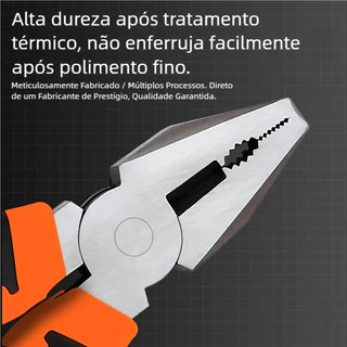Alicate universal de aço carbono com cabo antiderrapante em PVC