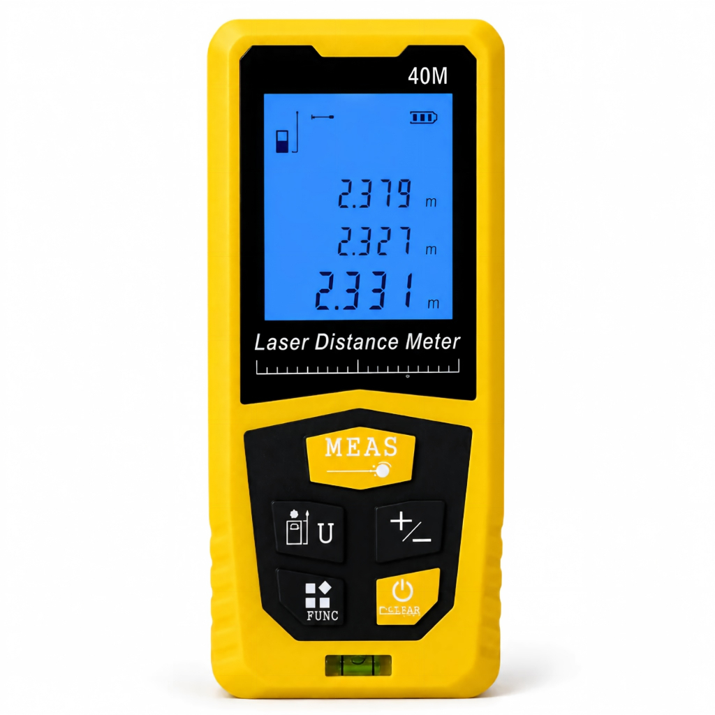 Trena a Laser Medidor de Distância 40M Handheld Digital Precisão com Nível Medição Área Volume Pitágoras Construção