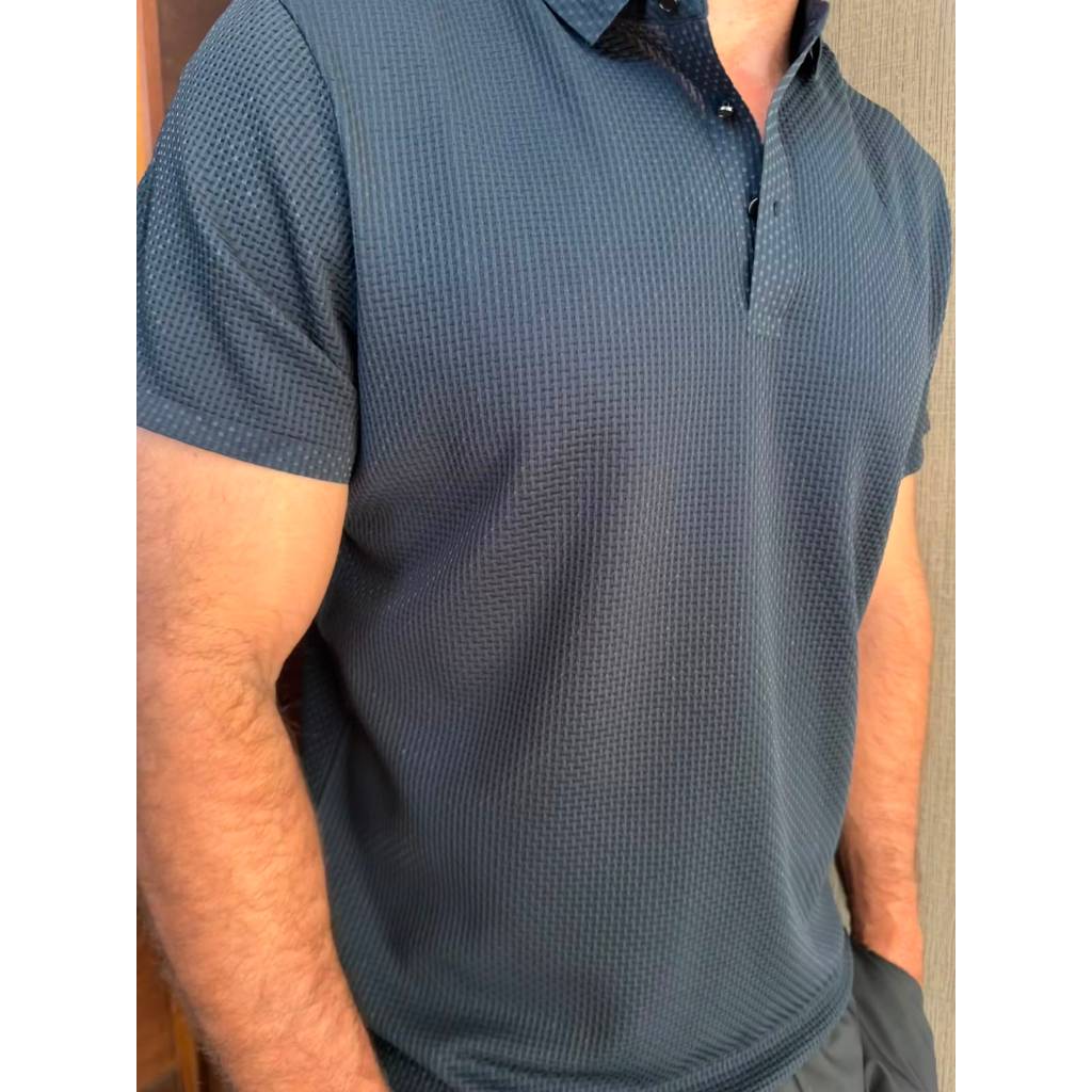 Camiseta Polo Masculina Poliamida Elastano Texturizada Premium Confortável Casual