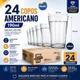 Kit 24/48 Copos Americanos de Vidro 190 ml Nadir Copo de Cerveja Café para Bar