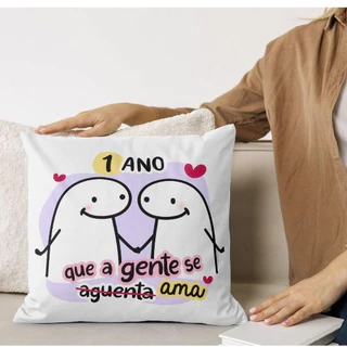 Almofada Flork 1 Ano Que a Gente se Ama I Presente para Namorado | Aniversário de Namoro | Presente Romântico