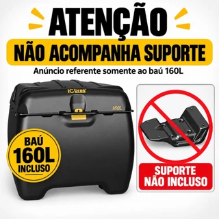 Caixa Baú Bauleto Para Moto 160 Litros iCbras Motoboy Delivery Reforçado