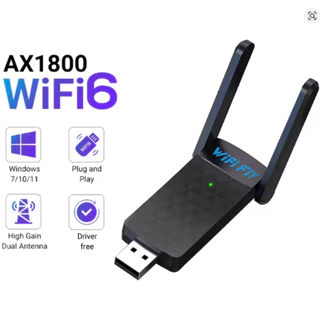 Adaptador WiFi 6 USB AX1800 Dual Band 1800Mbps 2.4G 5G para PC Notebook