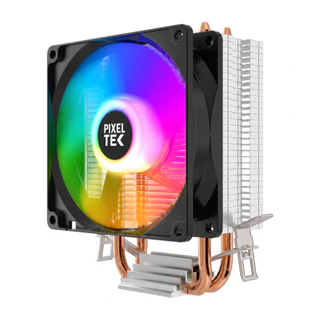 Air Cooler PixelTek RGB 90mm – 2 Heat Pipes | PWM | TDP 95W | Intel e AMD