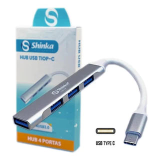 Adaptador Shinka HUB USB TIOP-C com 4 Portas para Notebook, Celura