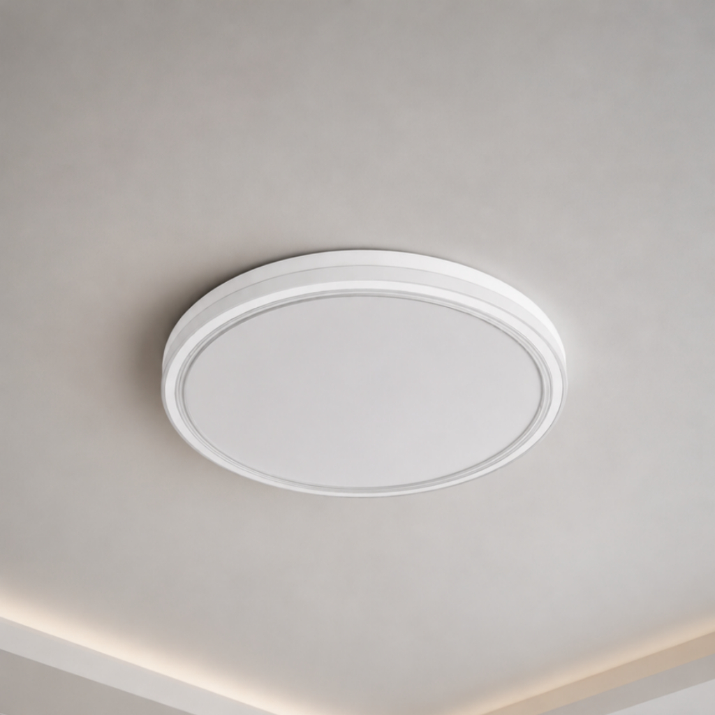Hevvy Plafon Luminária de Teto Genova Redondo 30cm 20W 3 Temperaturas Cor Multitemperatura Bivolt Quarto Banheiro Sala