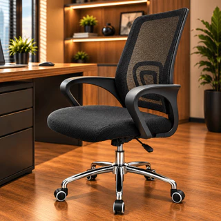 Cadeira De Escritório Ergonômica Reclinável Tela Mesh Respirável Com Apoio De Braço