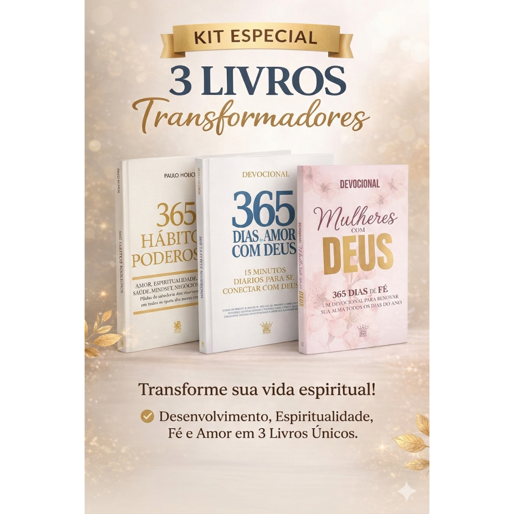 Kit 3 Livros Devocional 365 Dias de Fé e Amor + Hábitos Poderosos ...