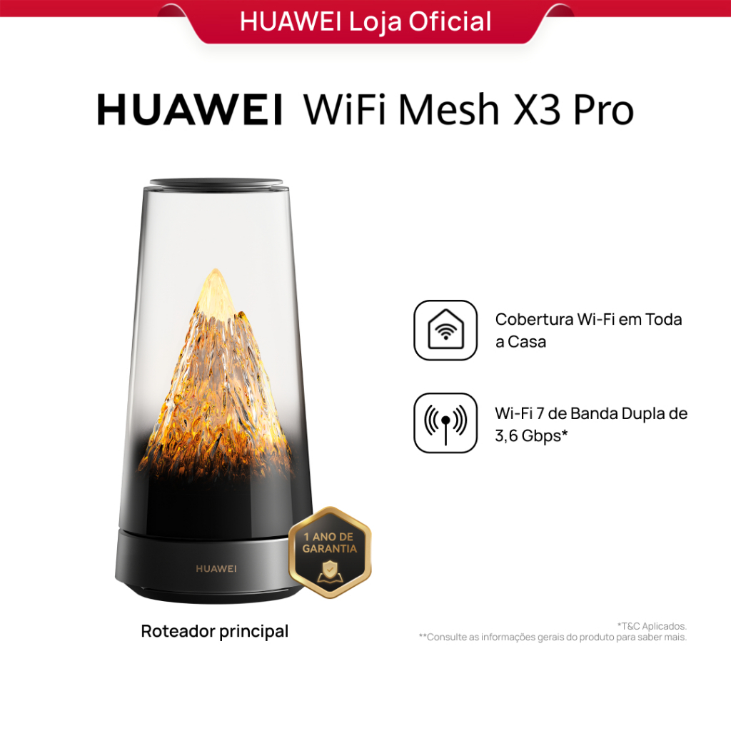 HUAWEI WiFi Mesh X3 Pro | Roteador | Wi-Fi 7 de Banda Dupla de 3,6