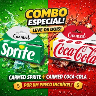 Hidratante Labial Carmed Sprite + Carmed Coca-Cola Incolor em Oferta na Shopee