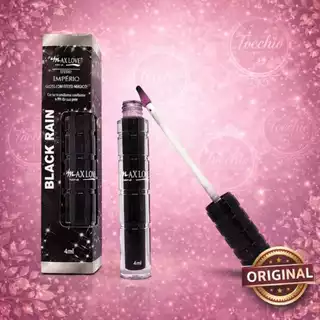 Gloss Black Rain MAX LOVE - Gloss Preto Balm Labial Batom Muda De Cor Com PH - Efeito Lip Tint em Oferta na Shopee