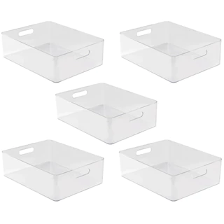 Kit 5 Caixas Cesta Perfeita em Acrílico 30x25 Para Organização Multiuso Closet Lavanderia Prateleira em Oferta na Shopee