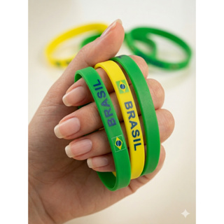 Kits Pulseiras de Silicone Brasil – Verde e Amarelo, Unissex-26 em Oferta na Shopee
