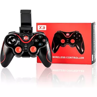 Controle Sem Fio Bluetoot Android Ios X3 Joystick Pc Celular Cor Preto