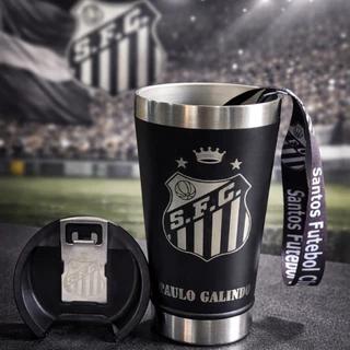Copo térmico do Santos personalizado a Laser + Brinde.