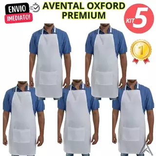Kit 5 ou10 Avental Oxford Com Bolso Cozinha Garçom Restaurante Aventais Ajustavél Uniforme Pizzaria
