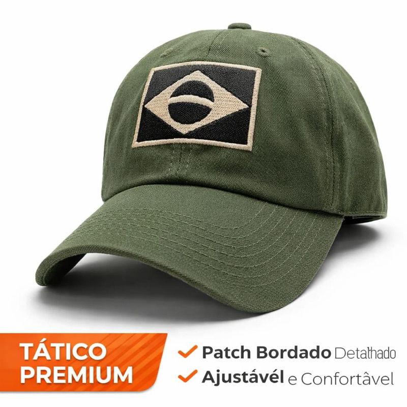 Bone  Aba Curva  Brasil Patch Bordado Ajustavel Premium Tatico Masculino Feminino em Oferta na Shopee