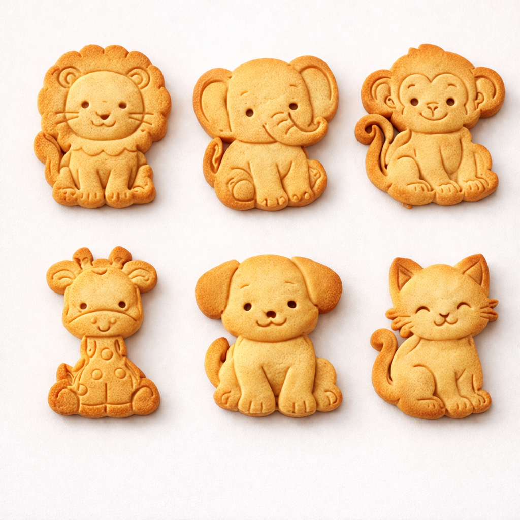 Kit 6 Cortadores de Biscoito Infantil Animais Fofinhos Molde