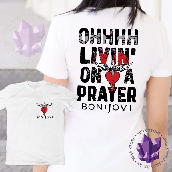 Camiseta Banda de Rock Bon Jovi Livin' On A Prayer | Shopee Brasil