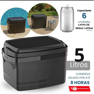 Caixa Térmica 5l Portátil Cooler bebidas Praia Churrasco Viagem
