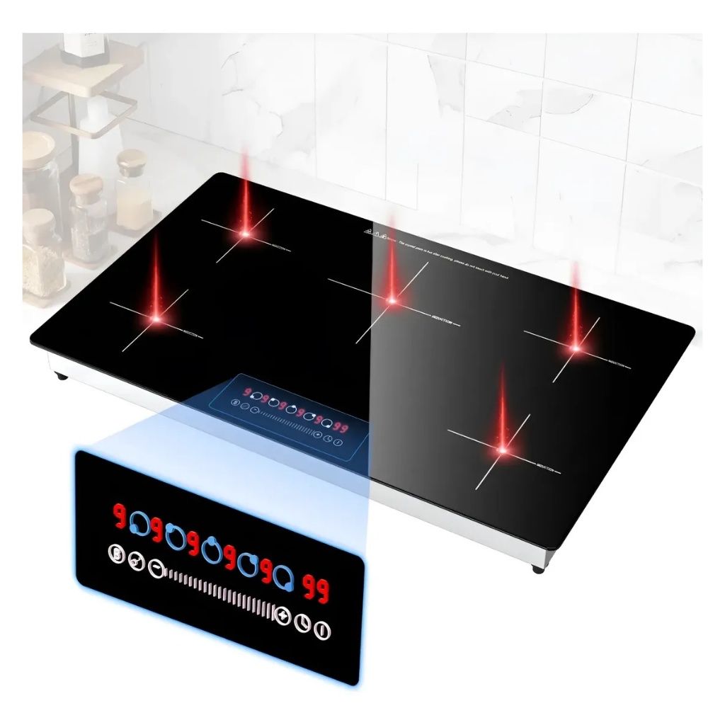 Cooktop 5 Bocas de Indução Fogão Eletrico De Zona Flexível Queimadores ...
