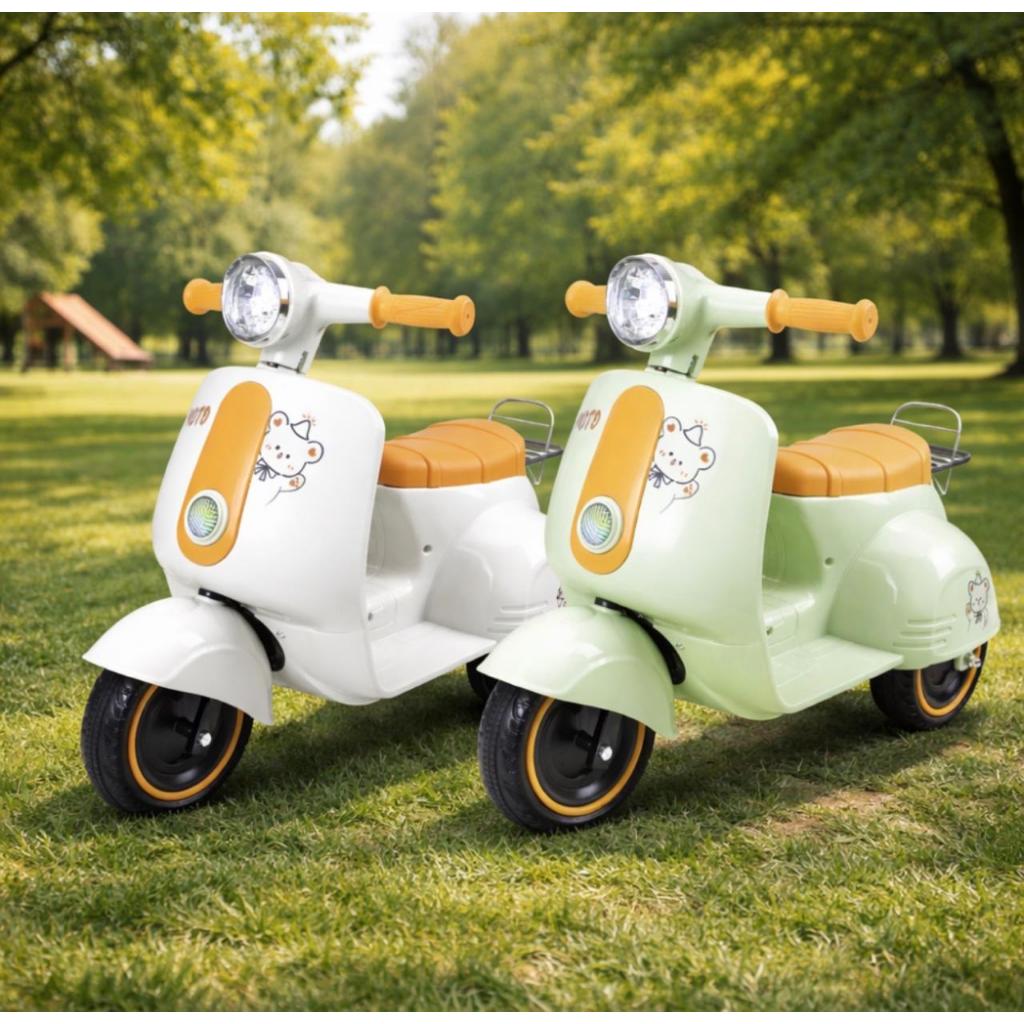 Triciclo Motinha Infantil 6V Avespa Maral Eletrica Luzes e Sons Scooter Suporta Ate 30 KG