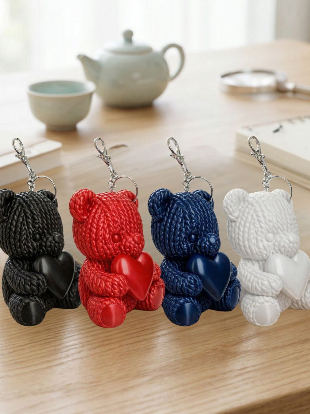 Chaveiro Urso 3D com Coração