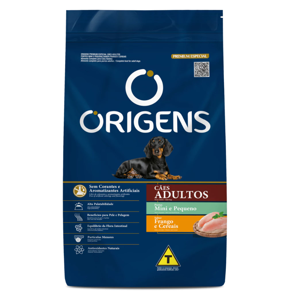 Ração Origens Cães Adultos Porte Mini e Pequeno Frango e Cereais