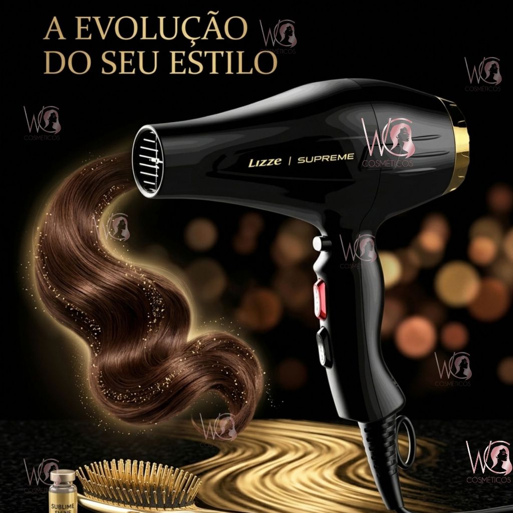 Secador Profissional Lizze Supreme 2600W, Preto 220V Agilidade