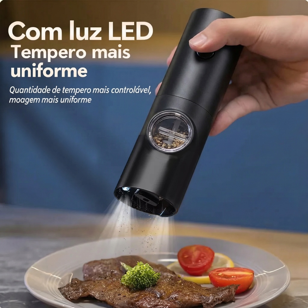 Moedor Elétrico De Sal Pimenta Temperos Condimentos Automáti