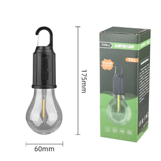 Lâmpada Led Recarregável Para Acampamento Iluminação Ajustável Com Gancho