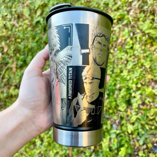 Copo Térmico REINER BRAUN ATTACK ON TITAN Personalização em 360 Graus 473 ML Personalizado