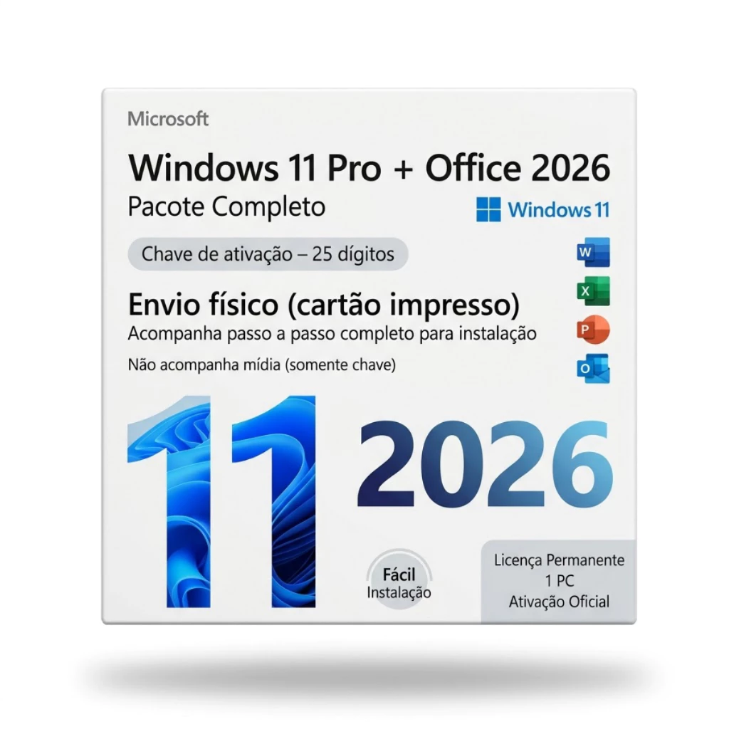 Windows 11 Pro + Office 2026 Pro Vitalicio – Envio Imediato
