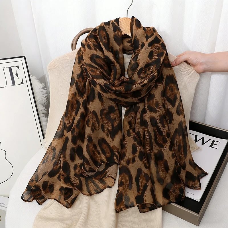 Cachecol Feminino Animal Print Onça Elegante Leve 80x180 | Shopee