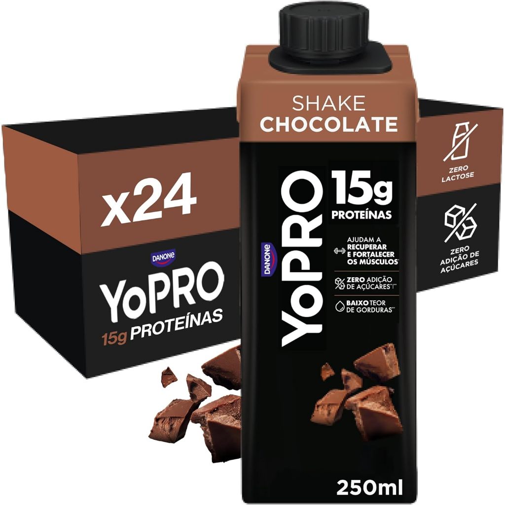 Kit 24 Yopro Shake Chocolate 15g Proteína 250ml Zero Açúcar | Shopee Brasil