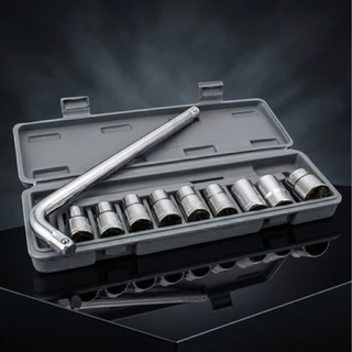 KIT10 Ferramentas c/10 Peças Chave L Soquete De Boca com Estojo