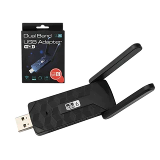 Adaptador Wi-Fi 6 USB 3.0 Dual Band 2.4G/5.8G 1300Mbps com Antenas