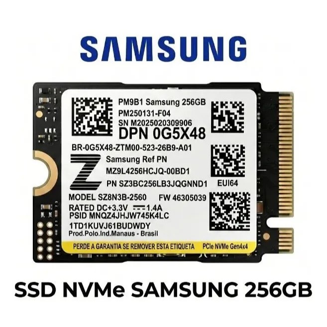 Samsung PM9B1 256GB NVMe Gen4 (MZ9L4256HCJQ-00BD1) | Shopee Brasil