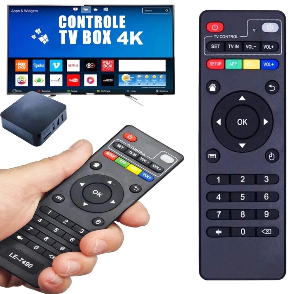 Controle Remoto Universal para TV Box - Compatível com Android TV, Fácil de Usar, Alta Durabilidade