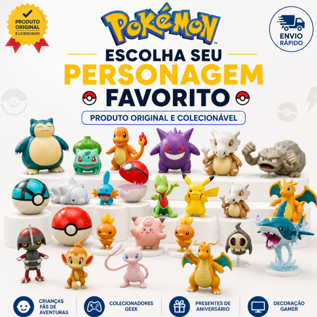 Pokémon Sunny Mini Figuras Colecionáveis Originais Pikachu Gengar