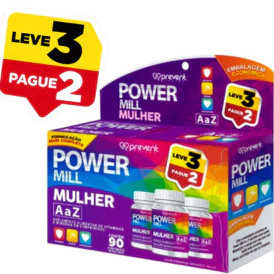 Power Mill Mulher Multivitamínico Para o Dia a Dia |Disposição, Foco, Imunidade