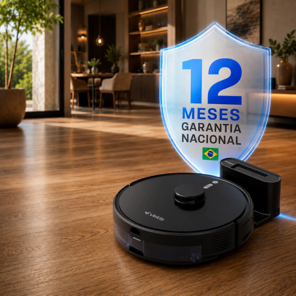 Robô Aspirador De Pó Velds Wi-fi 3 Em 1 - Varre + Aspira E Passa Pano com Mapeamento Via App Bivolt