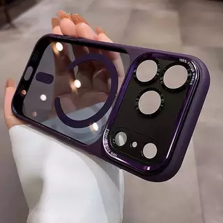 Capa Magnética Fosca em Acrílico para Smartphone 11-17 Compatível com Carregamento Sem Fio, Proteção Anti-Impacto NOVO