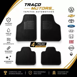 Jogo Tapete Automotivo Borracha Universal Kit 4 Peças Impermeável