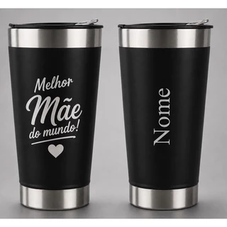 Copo Térmico Personalizado Melhor Mãe do Mundo + Nome