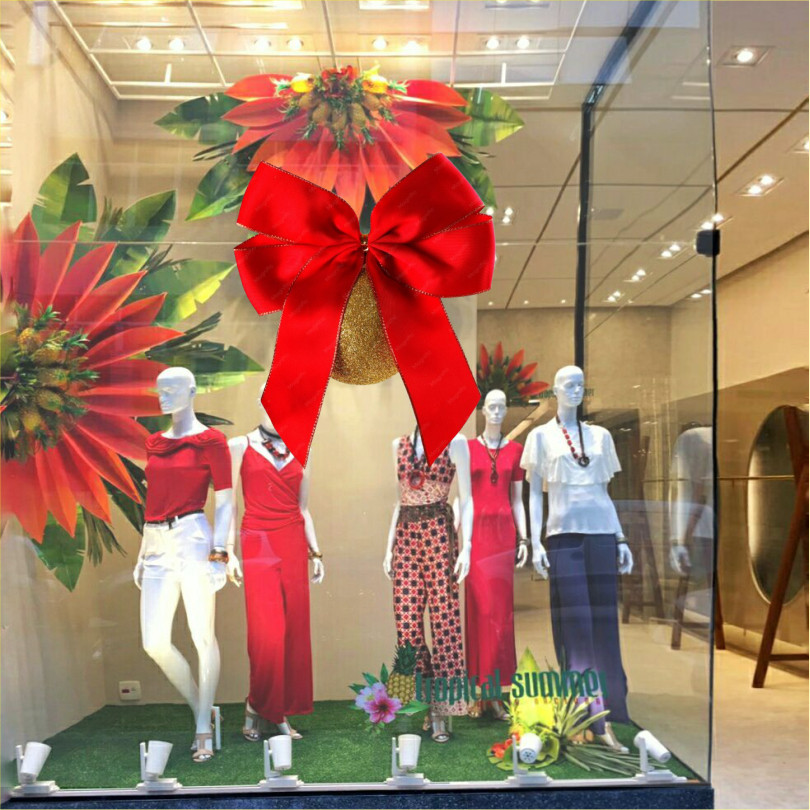 Laço Decoração De Natal 75cm Decoração Para Vitrine E Parede Laço Decoração De Natal 75cm Decoração Para Vitrine E Pare