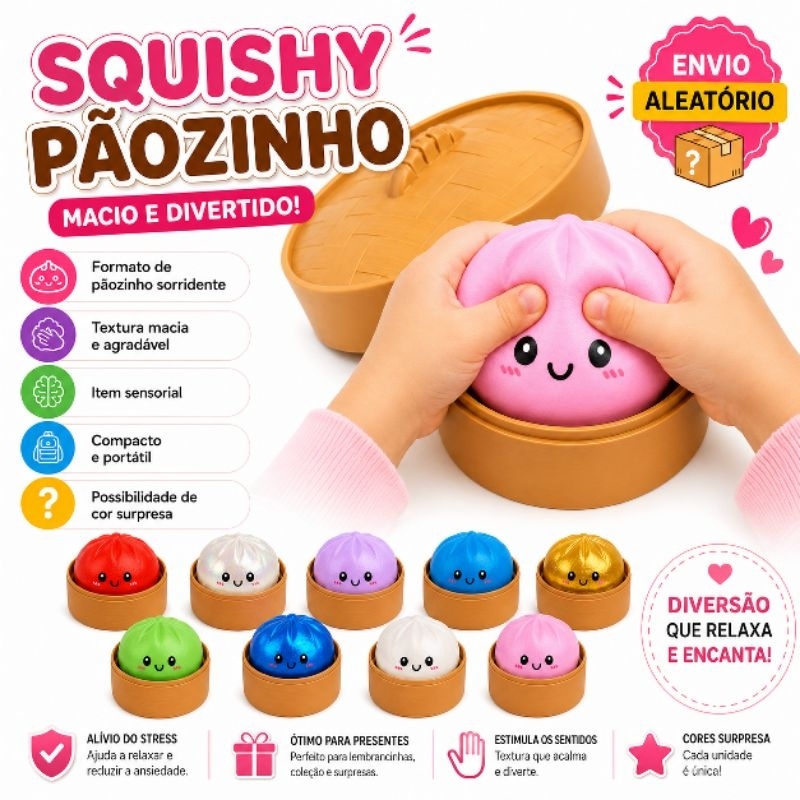 Dumpling Squishy Pãozinho Pote Grande Surpresa Fofo Mystery Kawaii ...